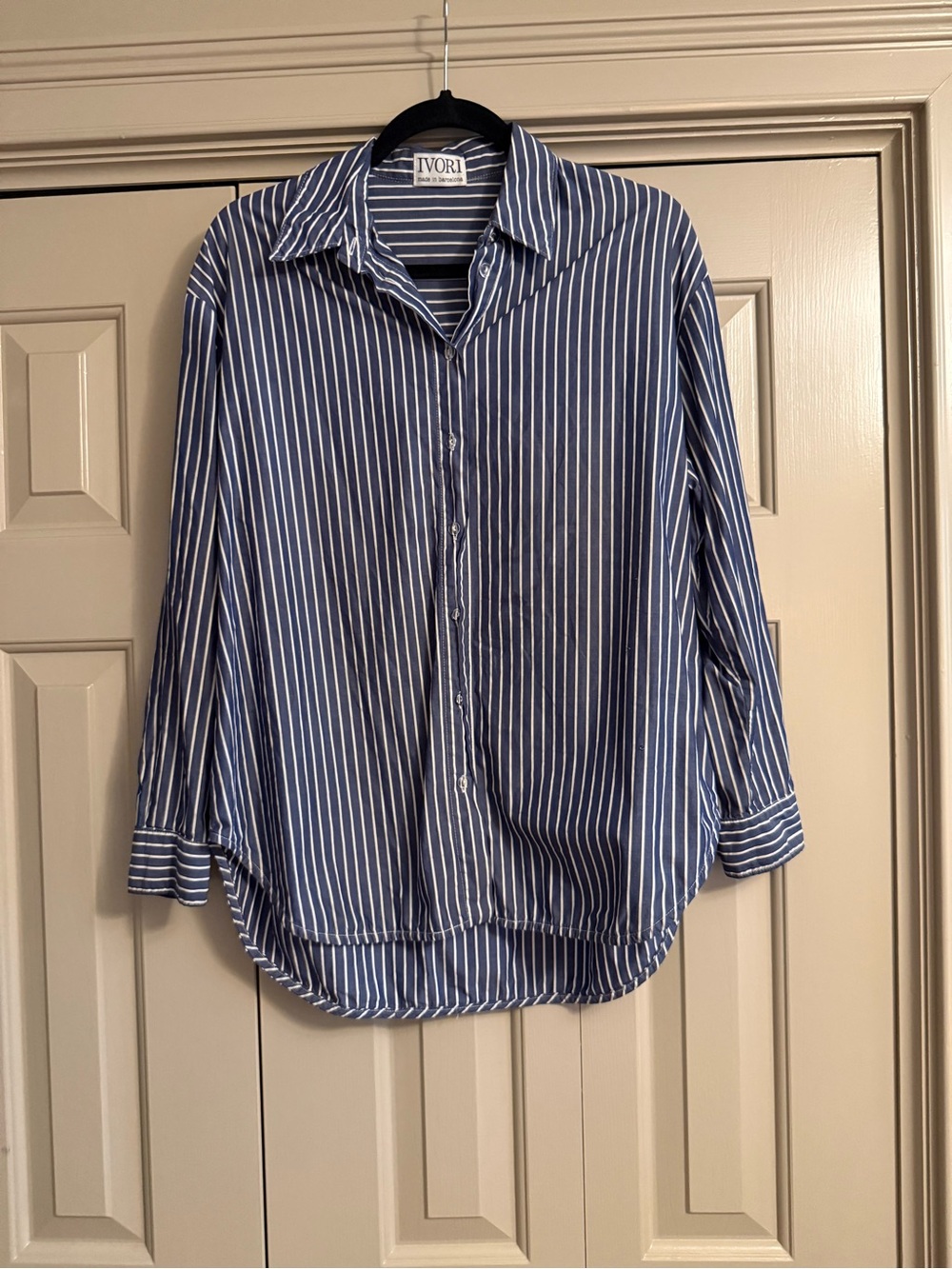 Barcelona Designer women’s Striped Button-Down *spot noted*